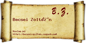 Becsei Zoltán névjegykártya