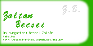 zoltan becsei business card
